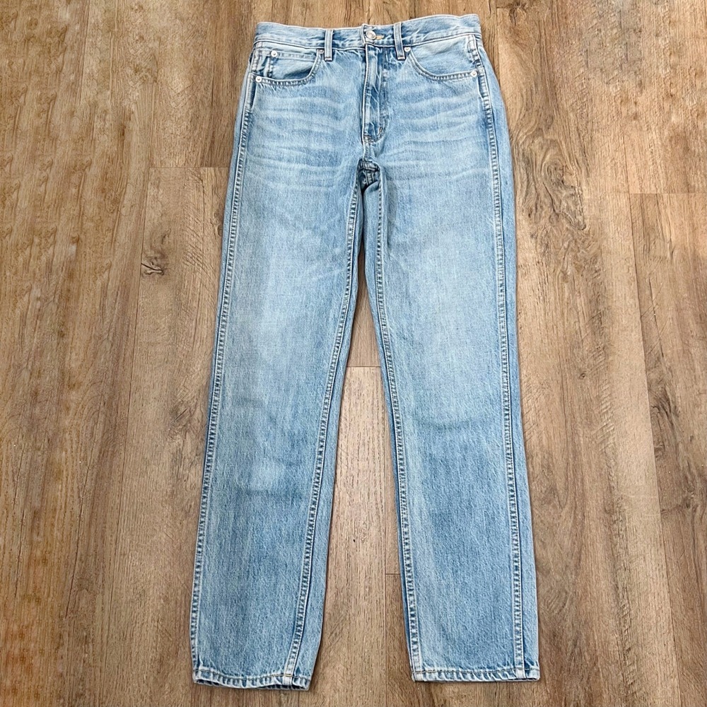 SLVRLAKE Virginia Slim High Rise Straight Leg Jeans Light Wash Blue Size 26 USA - Picture 4 of 12